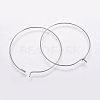 316 Surgical Stainless Steel Hoop Earrings Findings STAS-K146-039-50mm-0.8-1