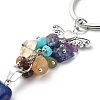 Heart Natural & Synthetic Mixed Stone Chips & Pendant Keychain KEYC-JKC00359-5