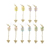 Glass Seed Braided Arrow Dangle Stud Earrings EJEW-MZ00007-1