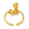 Initials Brass Open Cuff Ring for Women RJEW-N046-02L-G-3
