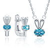 Rabbit Rhodium Plated 925 Sterling Silver Micro Pave Cubic Zirconia Jewelry Set SA3308-3-1