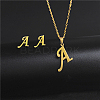 Golden Stainless Steel Initial Letter Jewelry Set IT6493-5-1