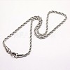 Trendy Men's 304 Stainless Steel Rope Chain Necklaces NJEW-M072-D-02-2