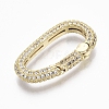 Brass Micro Pave Clear Cubic Zirconia Spring Gate Rings ZIRC-R019-006-NF-2