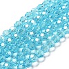 Electroplate Transparent Glass Beads Strands EGLA-A035-T8mm-A08-1