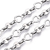 661 Stainless Steel Heart & Flat Round & Oval Link Chains CHS-T005-02P-1