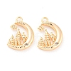 Brass Micro Pave Cubic Zirconia Pendants KK-E090-20G-1