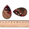 Transparent Resin & Walnut Wood Big Pendants RESI-T058-05F-4