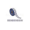 25M Polyester Jacquard Flower Ribbon OCOR-WH0088-82B-7