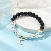 Moon 304 Stainless Steel Charm Bracelets BJEW-JB10310-01-2