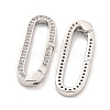 Rack Plating Brass Micro Pave CLear Cubic Zirconia  Spring Gate Clasps KK-Q814-13P-2