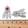 Rack Plating Alloy Rhinestone Pendants PALLOY-F311-19P-3