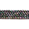 Electroplate Glass Beads Strands GLAA-H021-01A-FP14-2