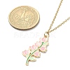 3Pcs 3 Style Alloy Enamel Flower Pendant Necklaces Set with 304 Stainless Steel Chains NJEW-JN04413-3