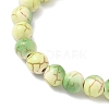 Baking Paint Synthetic Turquoise Round & Tortoise Beads Stretch Bracelets for Men Women BJEW-JB12340-03-4