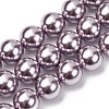 Electroplated Shell Pearl Beads Strands BSHE-G041-12mm-02-1