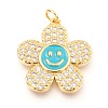 Brass Micro Pave Clear Cubic Zirconia Pendants X-KK-I683-05C-1