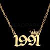Crown Birth Year 201 Stainless Steel Pendant Necklaces for Women FS-WG4E8F2-12-1