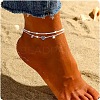 Heart Alloy Cubic Zirconia Double Layer Anklets WG95339-02-2