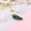 Natural Malachite Pendants PALLOY-JF00642-4