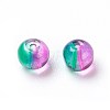 Two Tone Transparent Glass Beads GLAA-G065-01-2