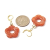 Acrylic Flower Dangle Leverback Earrings EJEW-JE05625-03-3