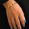 304 Stainless Steel Cuff Bangle & Cuff Rings Sets SJEW-Z003-01G-3