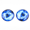 Starry Sky Pattern Printed Glass Cabochons X-GGLA-N004-25mm-D81-1
