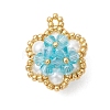 Glass Seed Beaded Pendants PALLOY-MZ01288-02-1