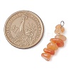 Gradient Color Natural Red Aventurine & Natural Sunstone & Natural Topaz Jade Chip Beaded Pendants PALLOY-JF02791-09-2