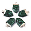 Synthetic Malachite Pointed Pendants G-N326-34G-1