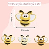 12Pcs 3 Colors Bees Silicone Focal Beads JX658A-2