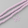 Flat Round Handmade Polymer Clay Bead Spacers X-CLAY-R067-4.0mm-26-1
