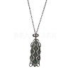 Natural Mixed Gemstone Bullet Pendant Necklaces NJEW-JN04529-01-3