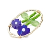 Glass Seed Beaded & Handmade Millefiori Glass Pendants PALLOY-MZ00901-02-4