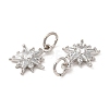 Rack Plating Brass Micro Pave Clear Cubic Zirconia Charms KK-Z026-06P-2