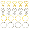 10Pcs Heart Shape Zinc Alloy Swivel Lobster Clasps IFIN-YW0003-88G-2