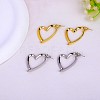 Brass Heart Dangle Stud Earrings with 925 Sterling Silver Pins for Women JE1091A-5