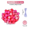 80Pcs 4 Style Round Silicone Focal Beads SIL-SZ0001-22E-2