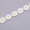 Daisy Sun Flower Decorating Polyester Lace Trims OCOR-WH0064-26B-2