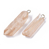 PVD Vacuum Plating Natural Quartz Crystal Pendants G-R461-07H-2