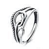 Cross 925 Sterling Silver Adjustable Finger Rings for Women FS-WG7B509-01-5