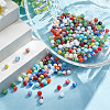 4 Strands Handmade Millefiori Glass Round Bead Strands LAMP-GO0001-13-4