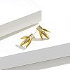 Brass Micro Pave Cubic Zirconia Stud Earrings EJEW-BB70421-3