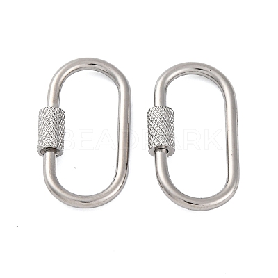Non-Tarnish 304 Stainless Steel Screw Carabiner Lock Charms STAS-K192-01P-A-1
