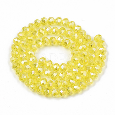 Electroplate Glass Beads Strands EGLA-A034-T6mm-B21-1