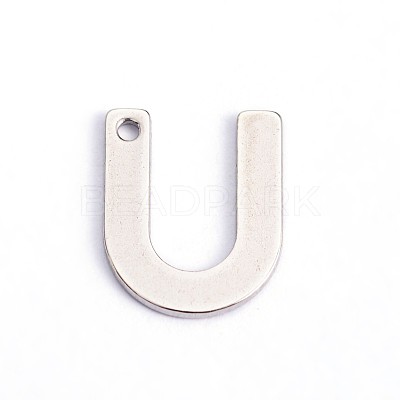 Tarnish Resistant 304 Stainless Steel Letter Charms STAS-O072-U-1
