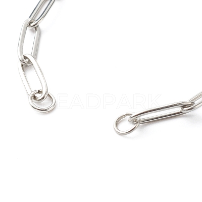 Tarnish Resistant 304 Stainless Steel Paperclip Chains Bracelet Making AJEW-JB01038-02-1