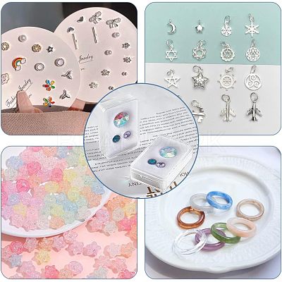 Transparent Acrylic Loose Diamond Display Boxes CON-WH0087-53B-1