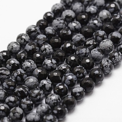 Natural Snowflake Obsidian Beads Strands G-G736-06-4mm-1